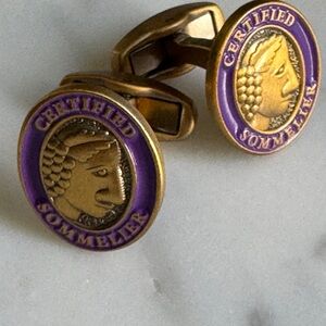 Certified Sommelier Gold and Purple Cufflinks